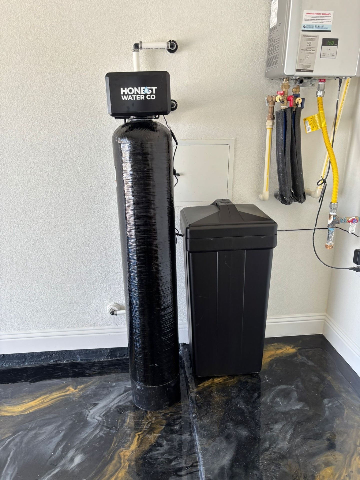 Whole-home water filtration system installed in a Pennsylvania home